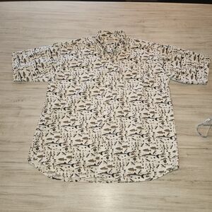Columbia Button Down Shirt Men's Fish Design Size XXL C3